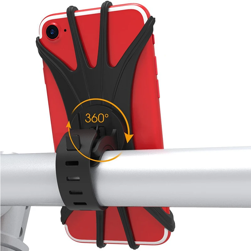 Silicone Bike Phone Holder Mount for 4.0-6.0 Inch Phone Universal Bicycle Motorcycle Handlebars Adjustable Cell Phone Holder Silicone Bike Phone Holder Mount for 4.0-6.0 Inch Phone Universal Bicycle Motorcycle Handlebars Adjustable Cell Phone Holder