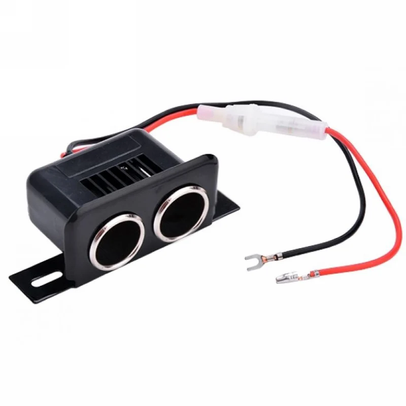 

New 12V Motorcycle Cigarette Double Socket Black High Quality Twin Lighter Dual Socket Plug Power Adapter For Car Motorbike Boat