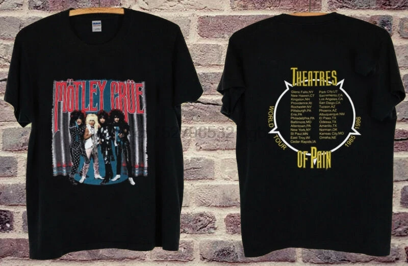 MOTLEY CRUE THEATRE OF PAIN TOUR T SHIRT gildan usa size-in T-Shirts from Men's Clothing on 