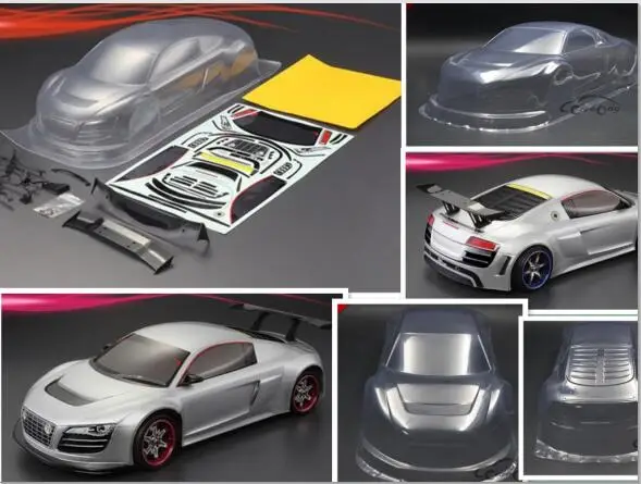1/10 RC Drift OnRoad бесщеточный/Nitro R8 AUDII плоский 190 мм прозрачный корпус для Kyosho Tamiya FW06