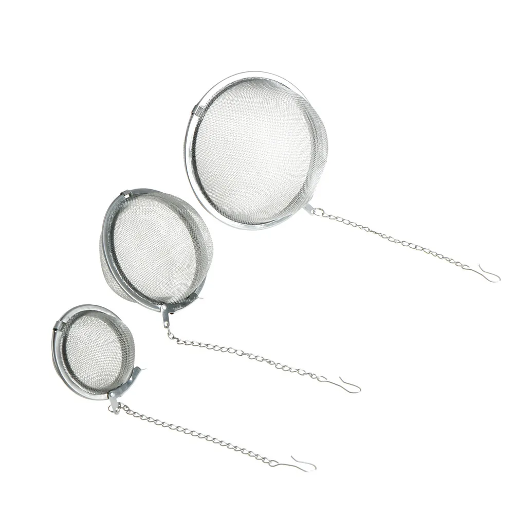 

5/7/9CM Tea Ball Stainless Steel Sphere Locking Spice Strainer Mesh Infuser Filter Three Sizes