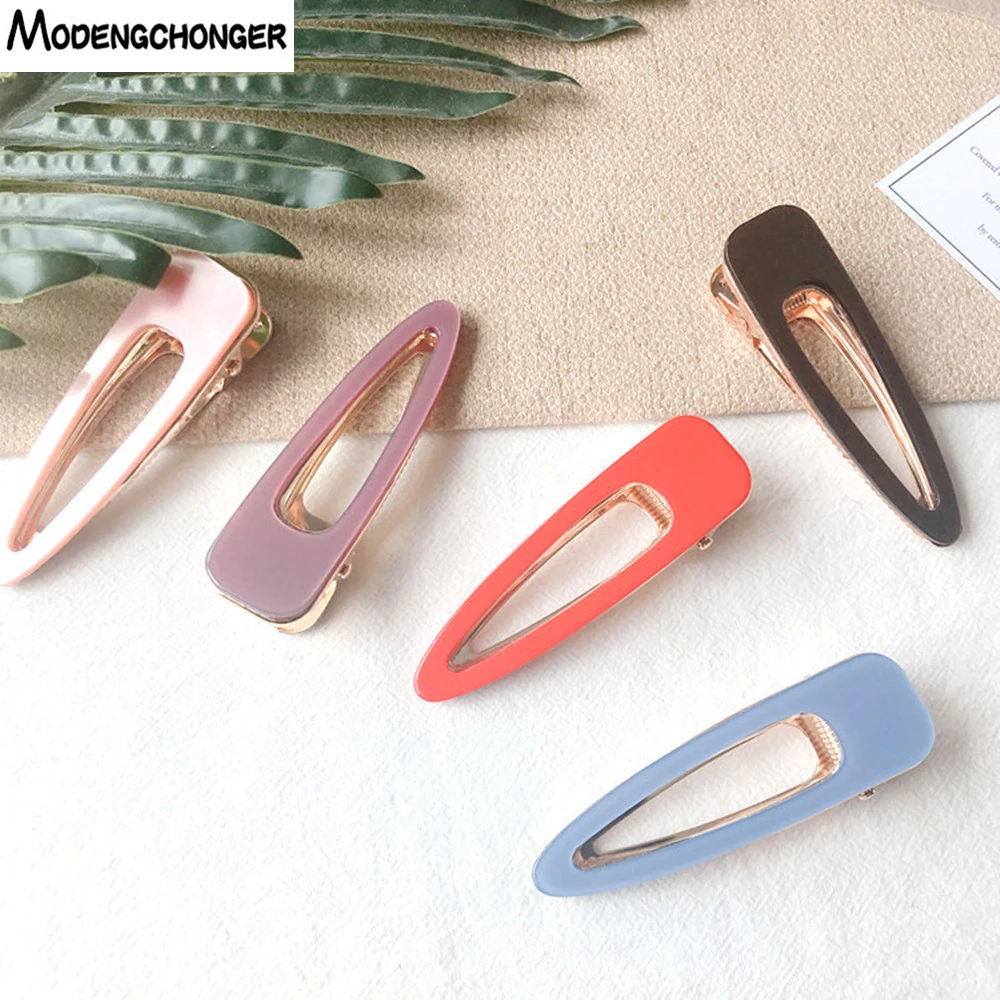 

For Women Girls Acrylic Hollow Water Drop Hair Clips Beauty Shine Sky Hairpins Duckbill Barrettes Headress Hair Accessories