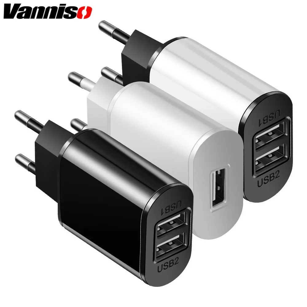 شاحن يو اس بي 5 V 2.1A الاتحاد الأوروبي التوصيل 2 منافذ العالمي الهاتف المحمول USB شاحن آيفون سامسونج Xiaomi الجدار شاحن سريع تهمة سطح المكتب