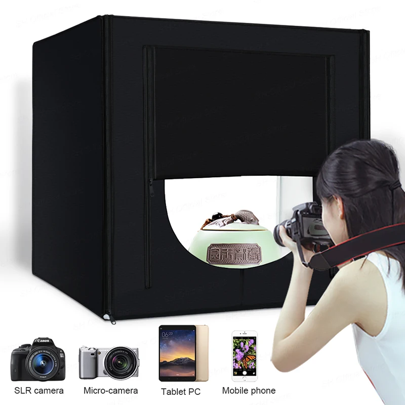  LED Folding Photo Studio Softbox Lightbox 40cm 50cm 60cm 70cm Light Tent With White Black Backgroun - 33007612433
