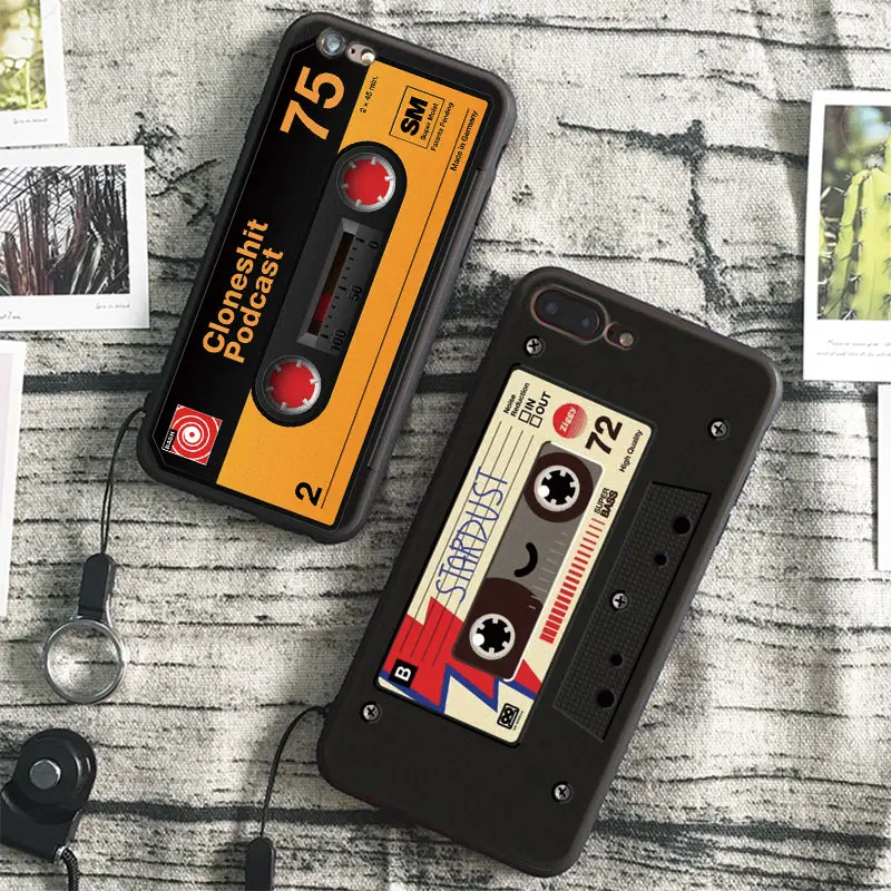 

Vintage Audio Tape Retro Cool Free Hang Rope Tpu Soft Silicone Phone Case Cover Shell Bag For Apple iPhone 5 SE 5S 6 6S 7 PLUS