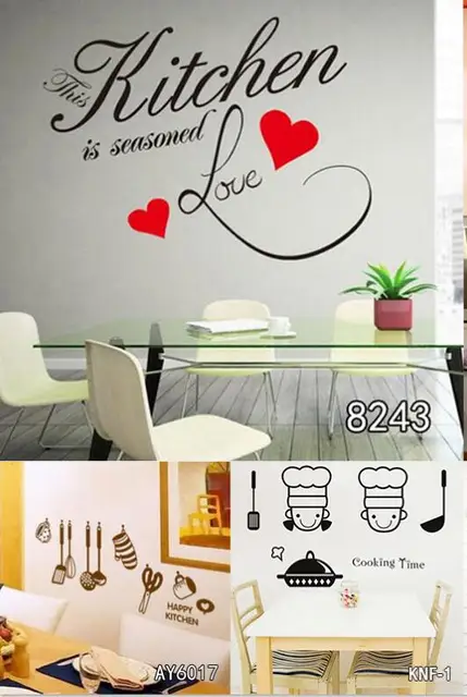 removable pvc wall sticker kitchen heart pattern wall papers for