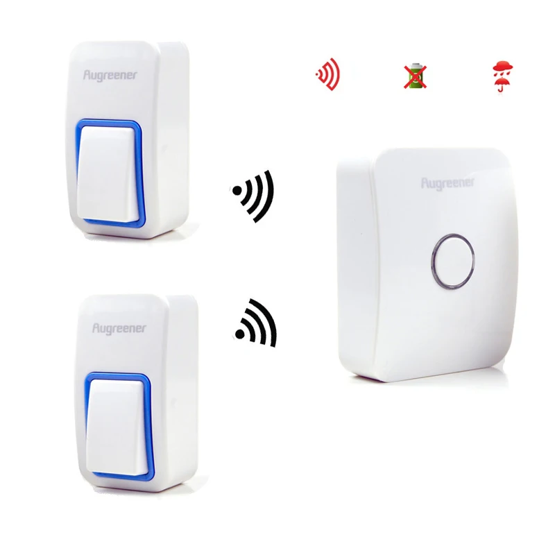 25 Tunes Wireless Cordless Doorbell Door Bell Chime,Two Buttons/Transmitters One Receiver No need battery,Water proof, AC220V 25 Tunes Wireless Cordless Doorbell Door Bell Chime,Two Buttons/Transmitters One Receiver No need battery,Water proof, AC220V