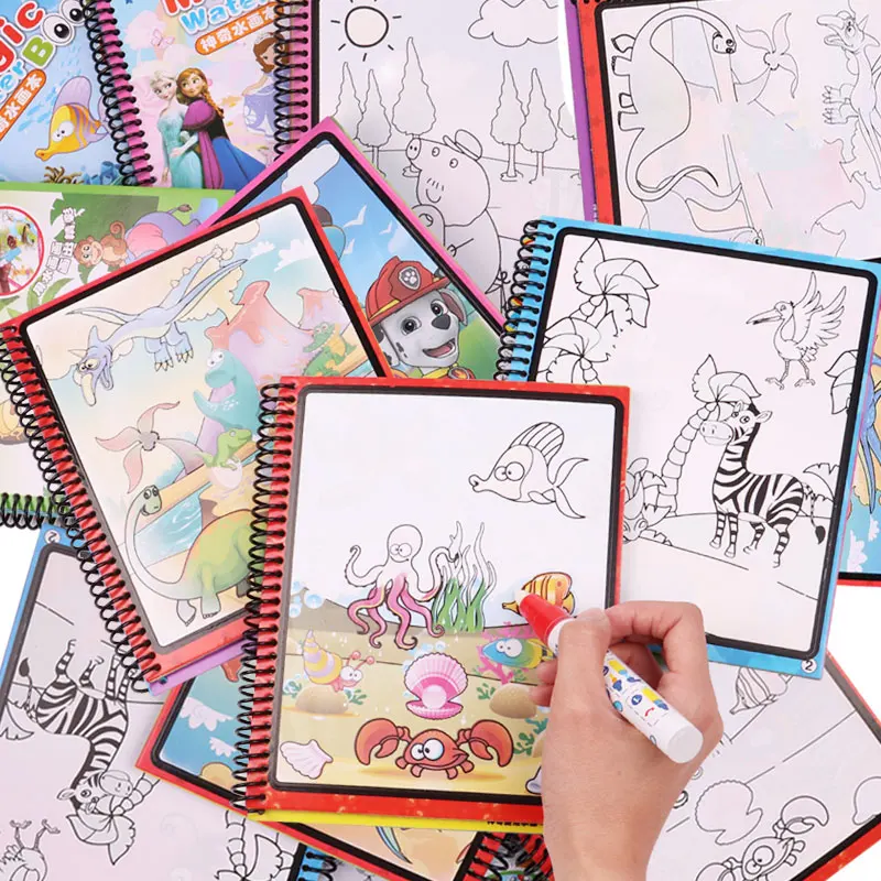 

9 Models Magic Water Drawing Book Coloring Book Doodle With Magic Pen Paint Drawing Board Cardboard Paper Kids Toys For Children