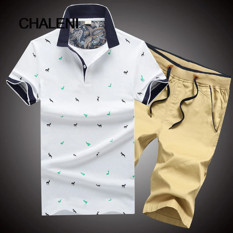 

Men T-Shirts New Fashion Animal Printing Cotton Summer Casual Turn-down Collar 3 color Short Sleeve