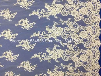 

Beautiful cord lace fabric french lace fabric high quality embroidered lace applique for bride
