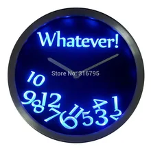 nc0464 Whatever Time Bar Beer Retire Gift Decor Neon LED Wall Clock