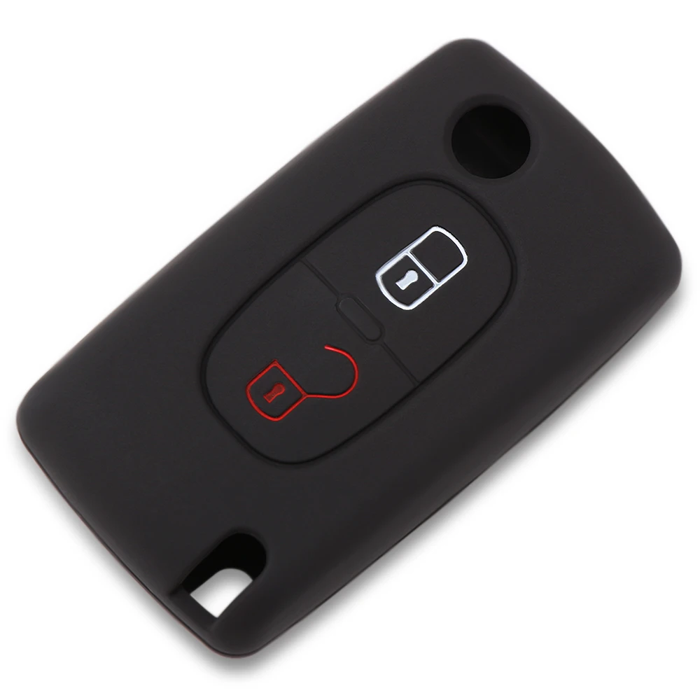 2 кнопки силиконовый чехол для ключей от машины PEUGEOT 207 307 308 407 408 Citroen C3 C4 C4L C5 C6 Quatre
