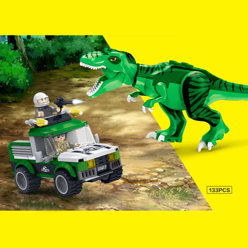 

133PCS Dino Brick Children Educational Building Blocks Dinosaur Models Assembling Toys Age 3-6 Kids Birthday Gifts