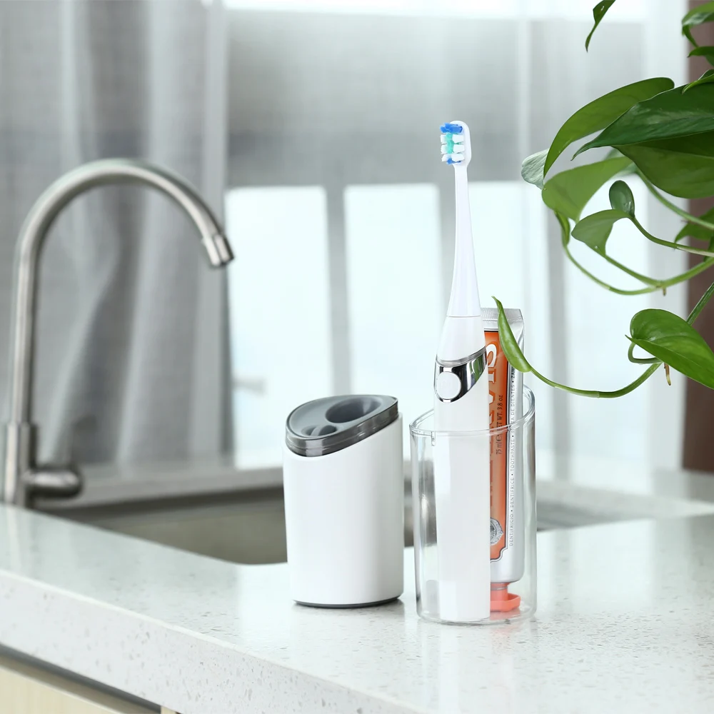 

LEBIYU UW-01 Sonic Electric Toothbrush With UV Sanitizer / Drying Cup Kit Sonic Technology Vibration Modes UV Sterilization