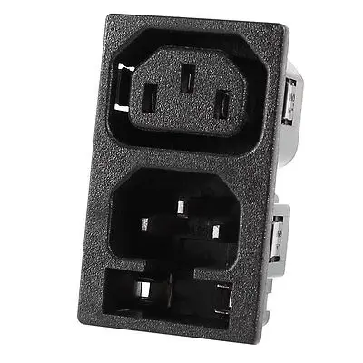 

IEC320 C13 C14 AC Power Inlet Outlet Panel Mount Socket w Fuse Holder