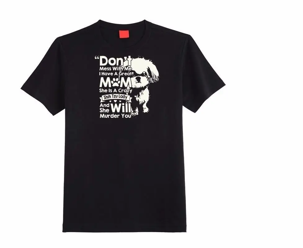 Новинка 2018 Мужская футболка модная Shih Tzu Размеры S/ M/ L/ XL/ XXL с круглым вырезом и