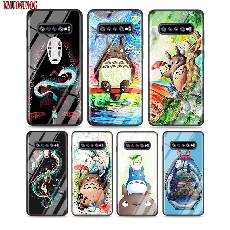

Black Silicone Case Anime Totoro Ghibli Spirited for Samsung Galaxy Note 10 9 8 Pro M30 M20 S10E S10 5G S9 S8 S7 Plus Cover