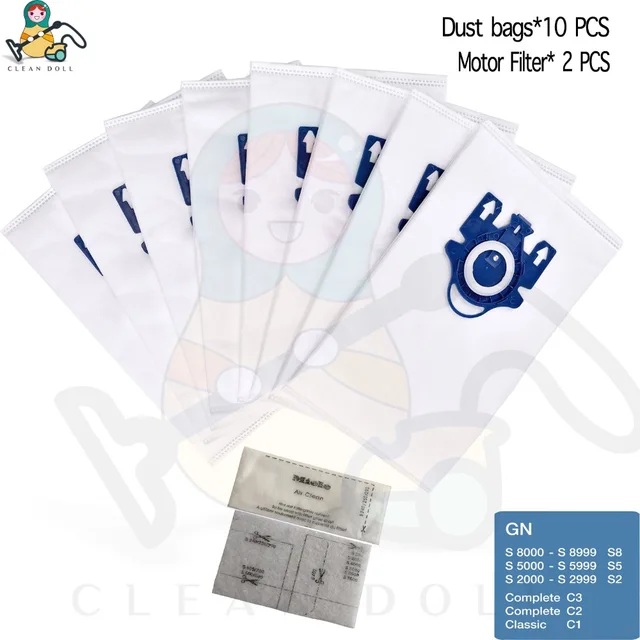 12 Pack Clean Doll Dust Bags For Miele Vacuum Cleaner 3d Gn 12 Pack Clean Doll Dust Bags For Miele Vacuum Cleaner 3d Gn S2000 S5000