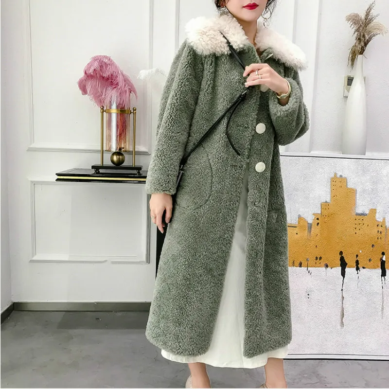 

Real Fur Coat 100% Wool Jacket Autumn Winter Coat Women Clothes 2019 Streetwear Korean Vintage Tops Suede Lining Abrigo Mujer