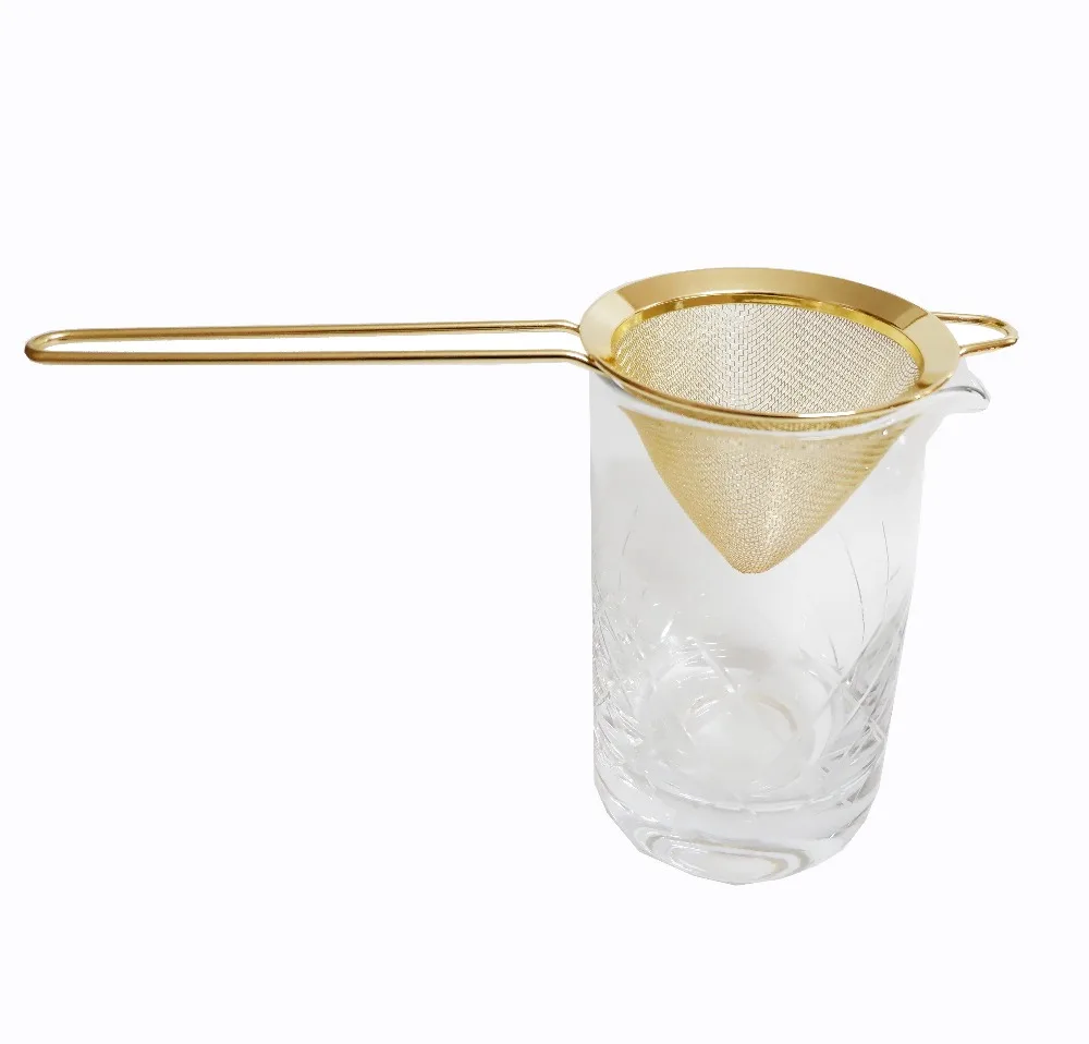 Cocktail Colador fino de acero inoxidable profesional herramienta de barra cónica colador de malla plata 