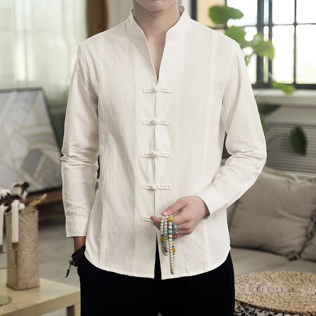 Традиционный китайский Костюмы для мужское хлопковое белье рубашки hanfu кунг-фу тай-чи Мастер костюм мужской Китай Стиль Топ CN-022