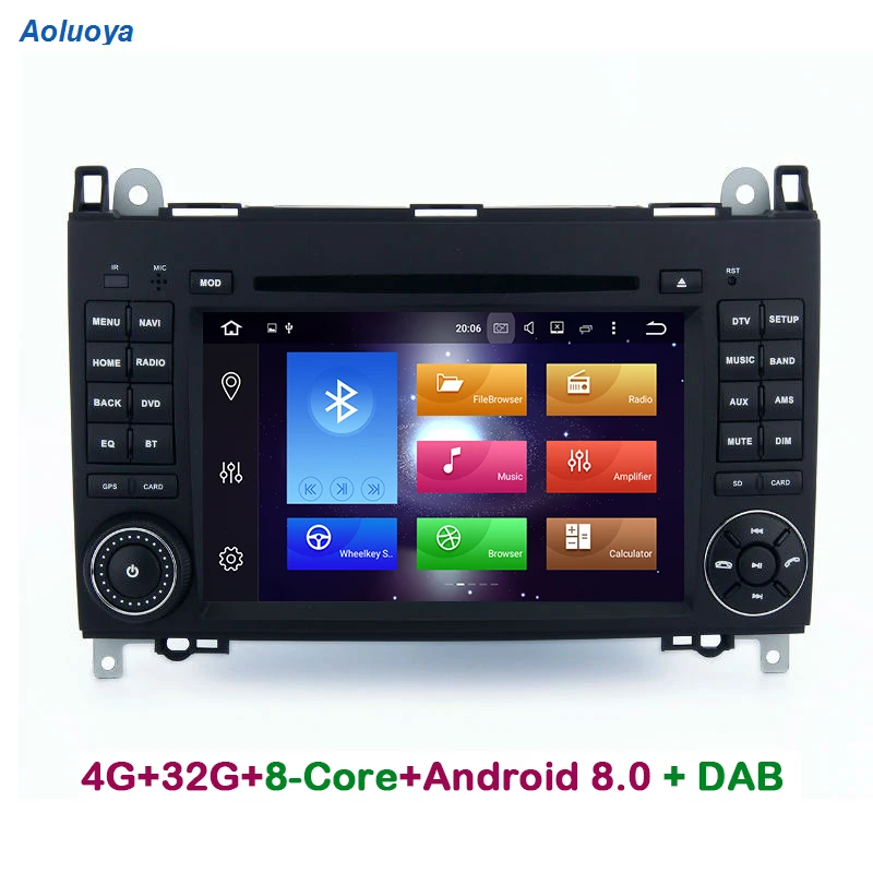 Aoluoya 4G RAM 32G ROM Octa Core Android 8 0 автомобильный dvd плеер для Mercedes Benz W245 B170 B200 W169 A150 A170 Viano Vito