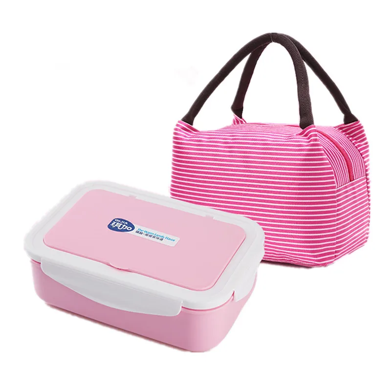 Student bento box heat by microwave rectangular plastic fruit lunch box