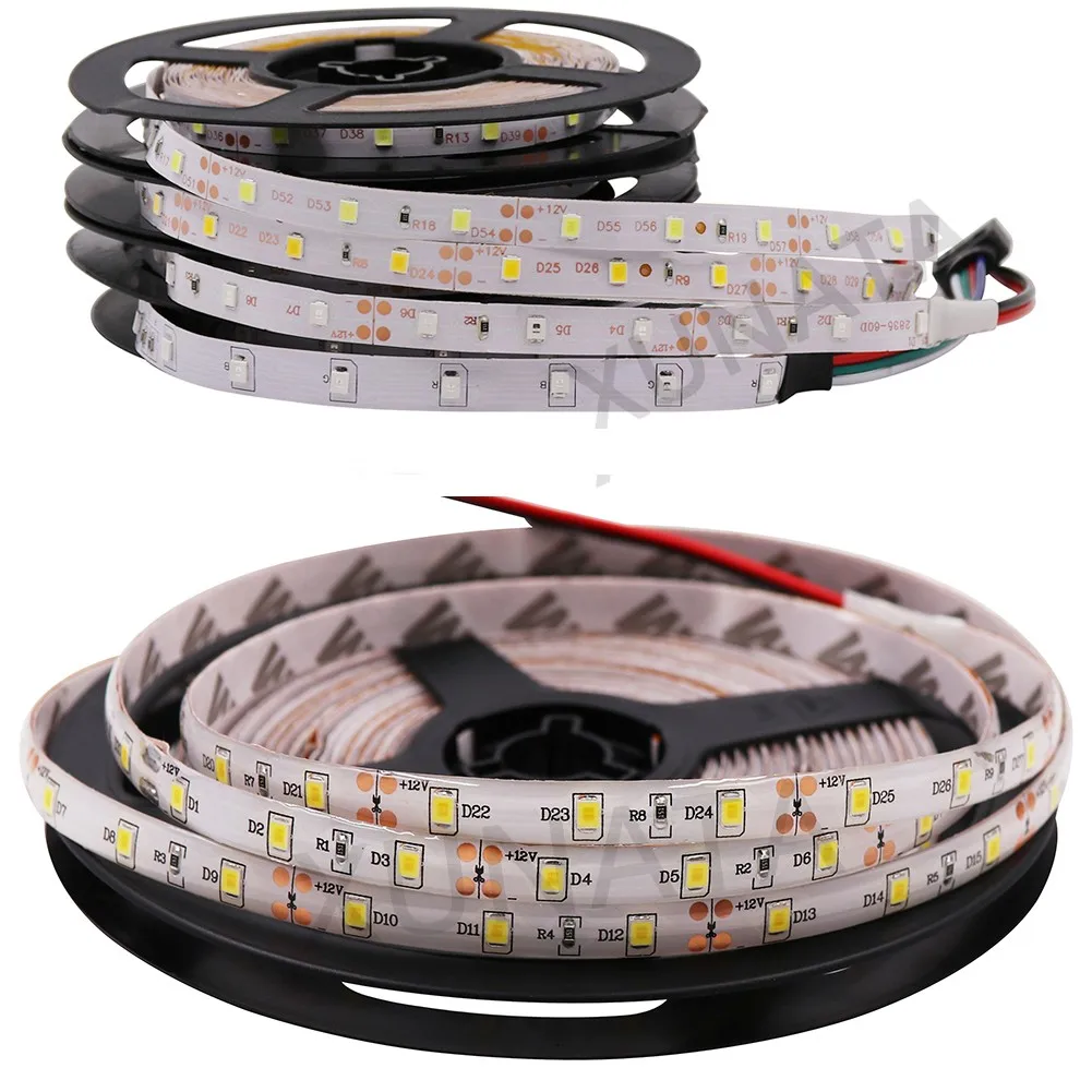 5 м/лот DC12V SMD 2835 5050 лента света 60leds/M Водонепроницаемый белый/теплый белый супер яркий 5054 гибкие светодиодные полосы