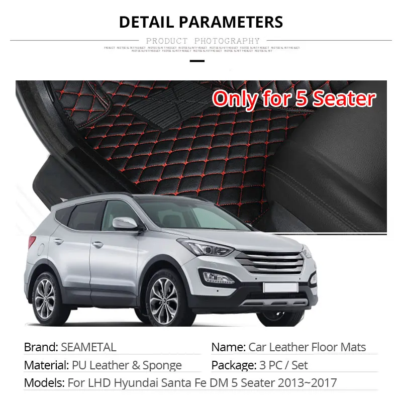 Для LHD hyundai Santa Fe DM 2013 автомобильные коврики на заказ, автомобильные коврики для интерьера, коврик для ног, аксессуары для стайлинга автомобиля