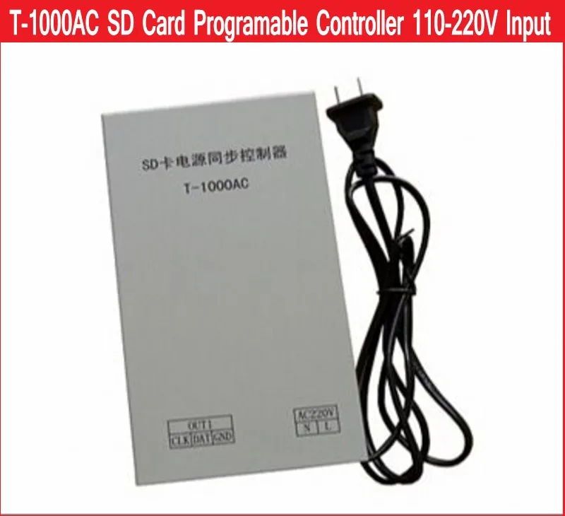 

T1000 AC Waterproof Programable SD Card led pixel Controller For WS2801 WS2811 WS2812 WS2812B LPD8806 LPD6803 LED Strip Module