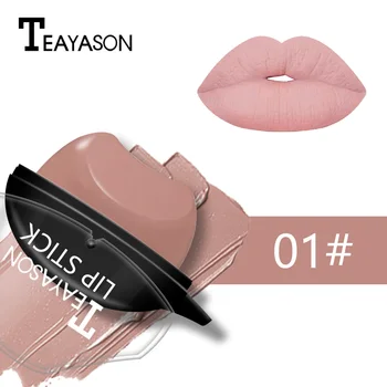 

Teayason nude makeup brown lipstick 12 colors soft lip cream waterproof moisturizing lipstick batom matte lip tattoo AM072