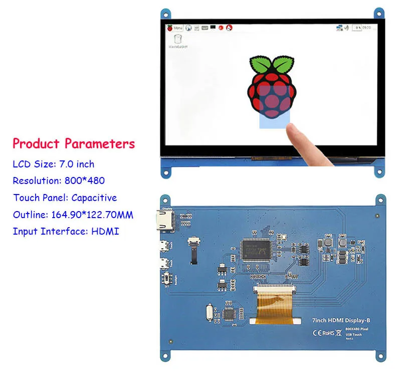 3,2, 3,5, 5,0, 7,0 дюймов HDMI/GPIO TFT ЖК-модуль дисплей монитор экран с резистивным/емкостной сенсорной панелью для Raspberry Pi