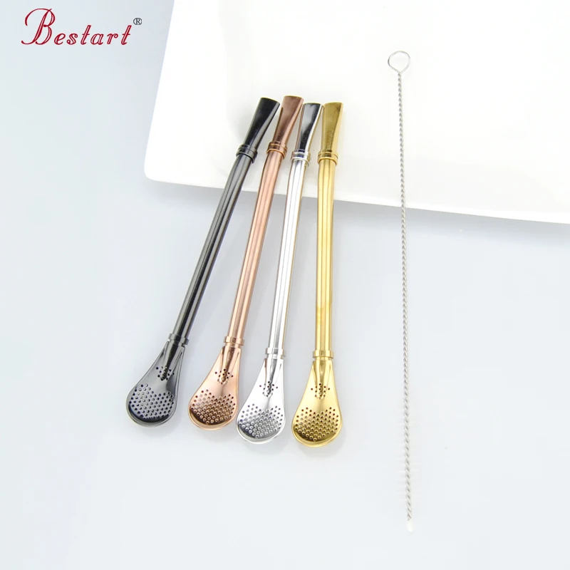 2 шт. чайная ложка Yerba Mate Bombilla из нержавеющей стали|stainless steel straw|steel strawmate bombilla |