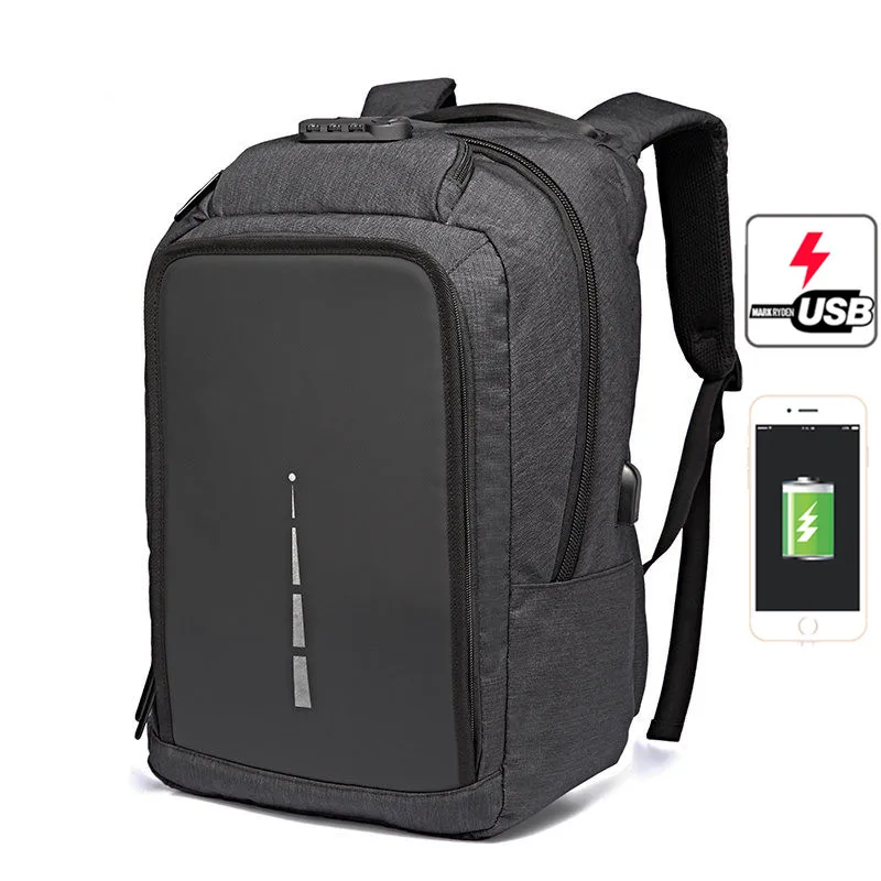 OZUKO Backpack Men Anti Theft 17 Inch Backpack Laptop Backpack USB Lock