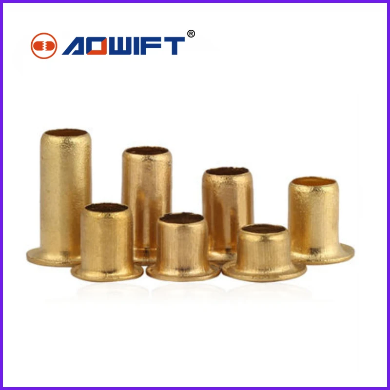 5PCS M2.5 M3 Copper Brass Vias Rivet Nuts Through Hole Rivets Hollow