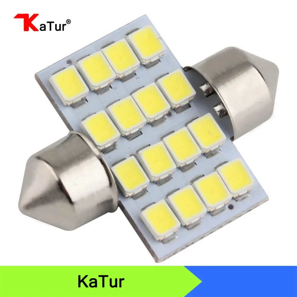 50pcs White 31mm Festoon 16 SMD 1210 Car Led Auto Interior Dome Door