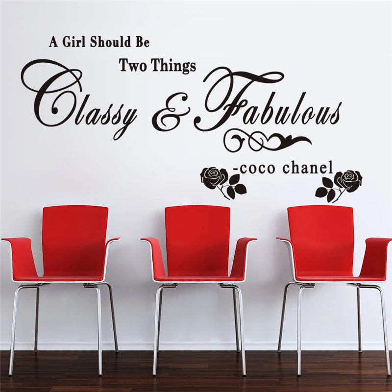 a girl should be two things classy and fabulous wall sticker for living