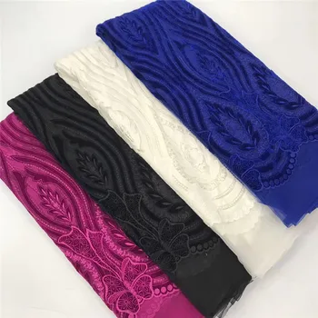 

Royal Blue African Lace Fabric High Quality French Velvet Lace Fabric With nice flowers Lace Fabric For Wedding Party H-82302