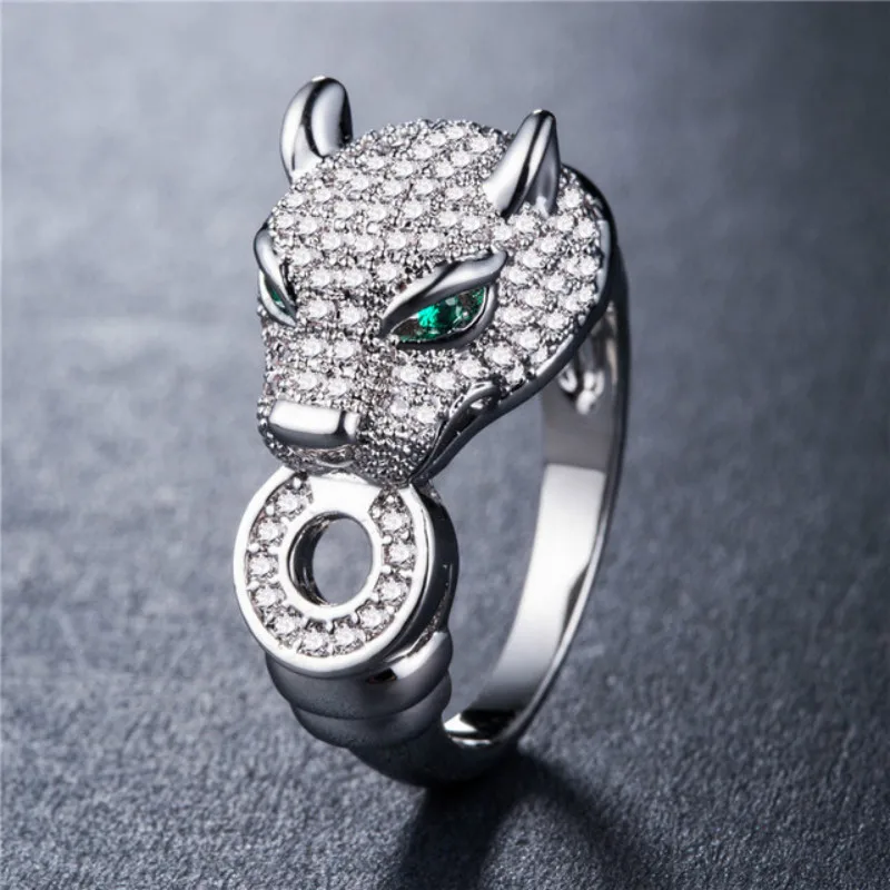 

Factory Price Trendy Wholesale Gold Colour Leopard Rings 2019 New Arrival Women Party Ring Zircon Jewellry ZK40