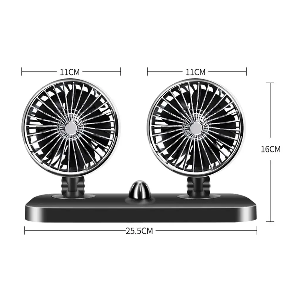 12V 24V Car Fan Universal Double Head Cooling Fan Powerful Wind Electric Fan For Van Truck Two-speed Adjustment Car Cooler