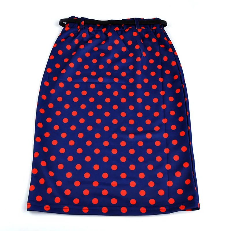 Винтажная Женская эластичная тонкая юбка средней длины с завышенной талией ярких цветов, тянущаяся юбка-карандаш с карманами на бедрах с поясом