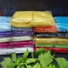 50 шт./лот, 10x15, 11x16, 13x18, 15x20 см, прозрачные подарочные сумки из органзы, сумки для украшений на шнурке, рождественские/Свадебные/День рождения/подарочные упаковочные сумки