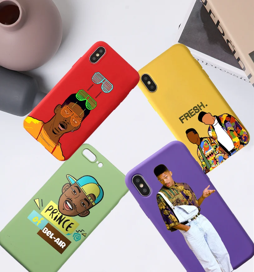 The fresh prince of bel air Candy Color TPU Case For iphoneX XS XR XSMAX FRESH Red Yellow purple White GREEN CASE Cover