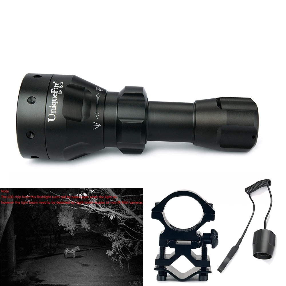 UniqueFire 1503 Infrared 940nm 3Modes Night Vision Flashlight 50mm lens