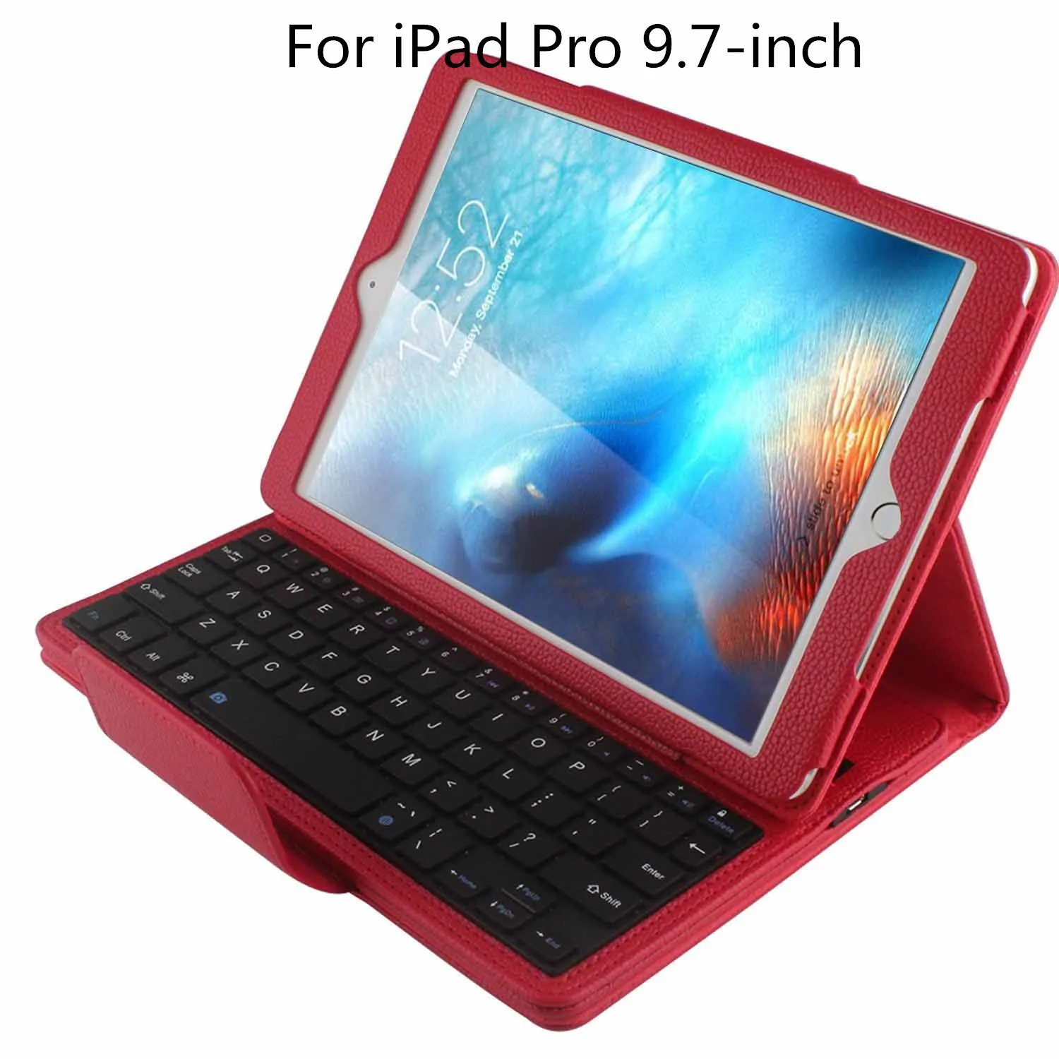 

Magnetically Detachable Hidden Wireless Bluetooth Keyboard Folio PU Leather Case Smart Cover For Apple iPad Pro 9.7" Inch (2016)
