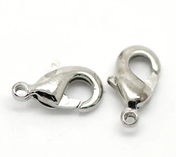 

Zinc metal alloy Lobster Clasp Silver Tone 10mm( 3/8") x 6mm( 2/8"), 5 PCs new