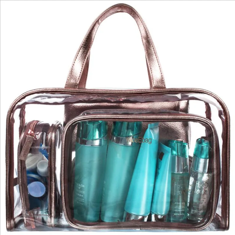  Waterproof PVC Women's Travel Cosmetic Bag Thickened Transparent Multi Purpose Zipper Makeup Bag St