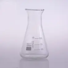 100 мл колокольчик рта боросиликатного стекла конический эрленмейер колба для лаборатории химии