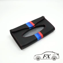 Универсальный автомобильный солнцезащитный козырек, тканевый держатель-органайзер, коробка, авто аксессуары, бумажная салфетка, зажим для хранения, чехол из искусственной кожи для bmw