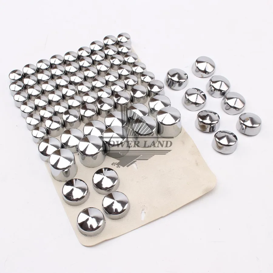 

For Harley Dyna Twin Cam 1991-2013 Acdessories 1set 75pcs Chrome Motorcycle Fairing Screws Cap Frame Bolt Toppers Caps Covers